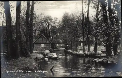 Ak Spreewaldbilder, Am Dorfeingang