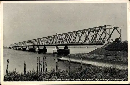 Ak Moerdijk Nordbrabant Niederlande, Willemsdorp, Nieuwe Verkeersbrug over het Hollandsch Diep