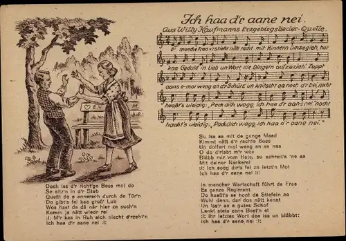 Lied Ak Ich haa d'r aane nei, Willy Kaufmanns Erzgebirgslieder Quelle