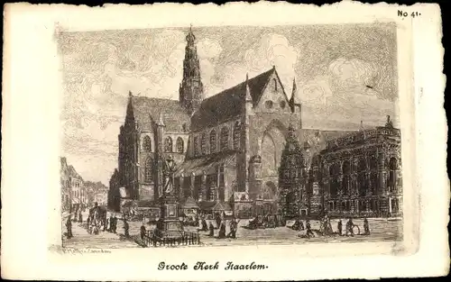 Künstler Ak Matthes, P., Haarlem Nordholland Niederlande, Groote Kerk