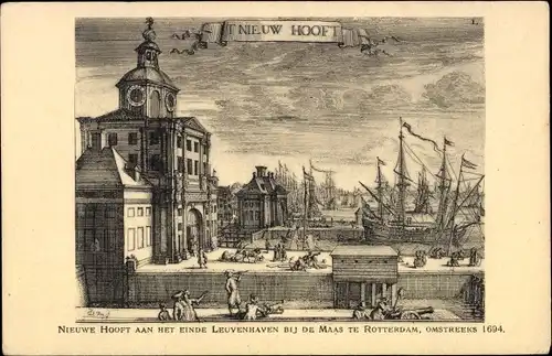 Ak Rotterdam Südholland Niederlande, Nieuwe Hooft aan het Einde Leuvenhaven bij de Maas