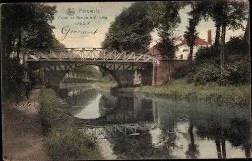 Ak Péruwelz Wallonien Hennegau, Canal de Blaton à Antoing