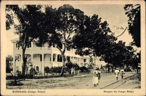 Ak Kinshasa Léopoldville DR Kongo Zaire, Banque du Congo Belge