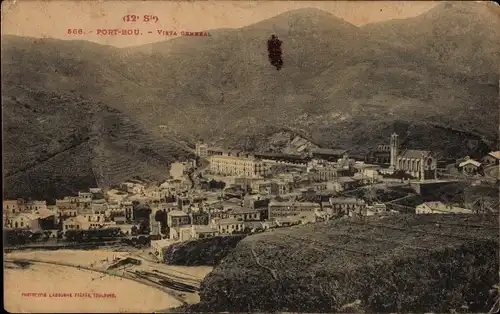 Ak Portbou Port Bou Katalonien, Gesamtansicht