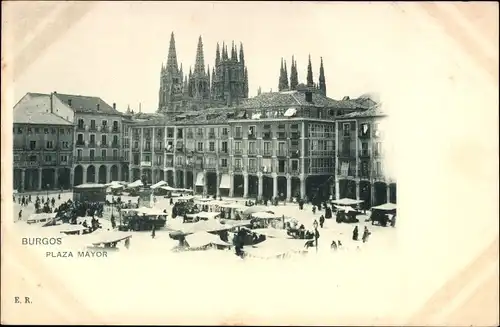 Ak Burgos Kastilien und León, Plaza Mayor