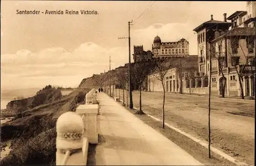 Ak Santander Kantabrien Spanien, Avenida Reina Victoria