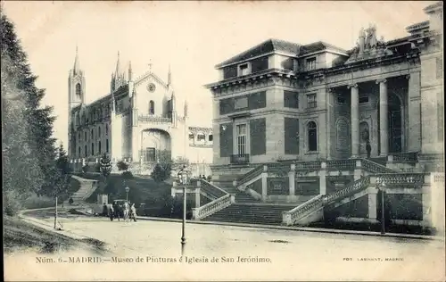 Ak Madrid Spanien, Museo de Pinturas e Iglesia de San Jeronimo