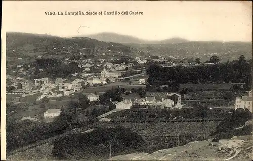 Ak Vigo Galicien Spanien, La Campina desde el Castillo del Castro