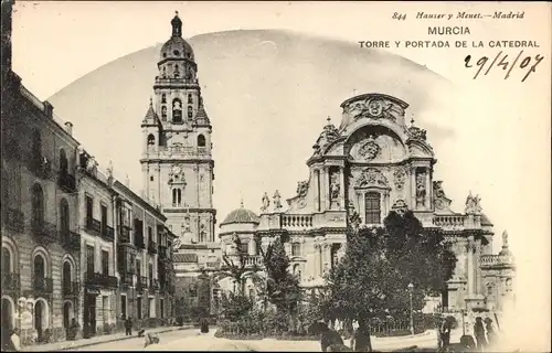 Ak Murcia Stadt Spanien, Torre y Portada de la Catedral