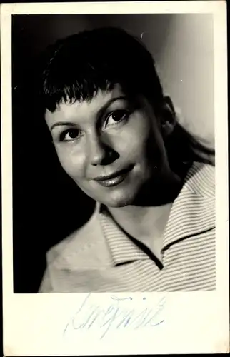 Foto Schauspielerin Lore Frisch, Portrait, Autogramm