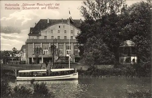 Ak Döhren Hannover Niedersachsen, Haltestelle Döhrener Maschpark, Motorboote Scharnhorst u. Blücher