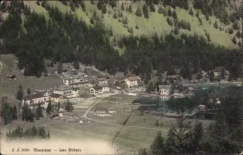 Ak Champex Kanton Wallis Schweiz, Les Hotels