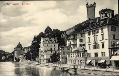 Ak Luzern Stadt Schweiz, Kirliquai