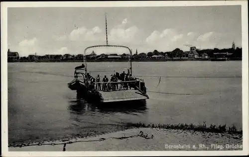 Ak Gernsheim am Rhein Hessen, Blick auf die Fähre