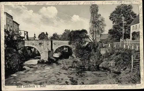 Ak Lądek Zdrój Bad Landeck Schlesien, Johannesbrücke