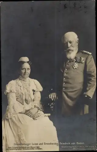 Ak Großherzog Friedrich I. von Baden, Luise von Preußen