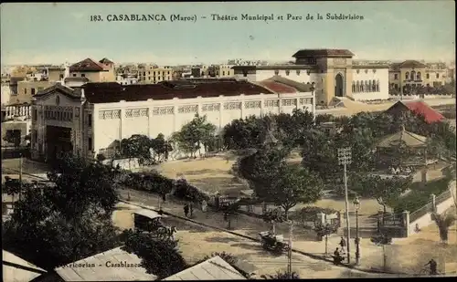 Ak Casablanca Marokko, Theatre Municipal et Parc de la Subdivision
