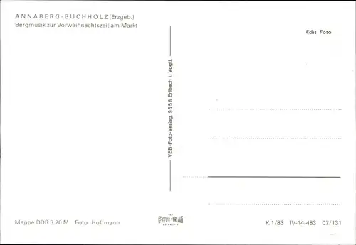 Ak Annaberg Buchholz im Erzgebirge, Bergmusik zur Vorweihnachtszeit