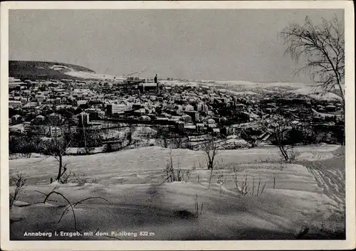 Ak Annaberg Buchholz im Erzgebirge, Ortsansicht, Winter
