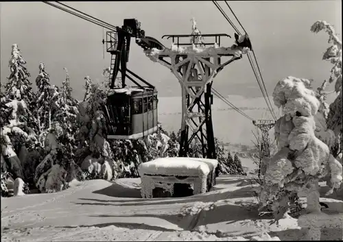 Ak Oberwiesenthal im Erzgebirge Sachsen, Fichtelberg, Schwebebahn, Winter