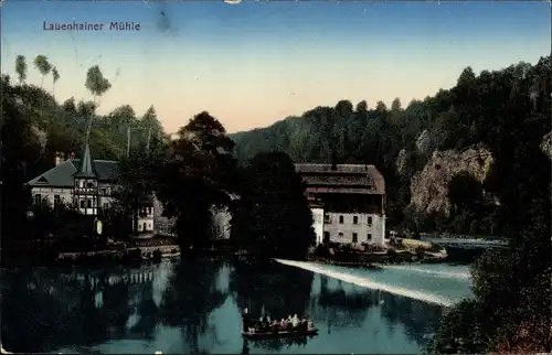 Ak Lauenhain Mittweida in Sachsen, Wehr an der Lauenhainer Mühle