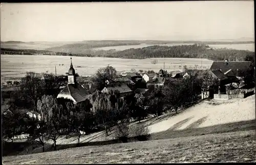Ak Langenhennersdorf Bad Gottleuba in Sachsen, Ortsansicht mit Kirche