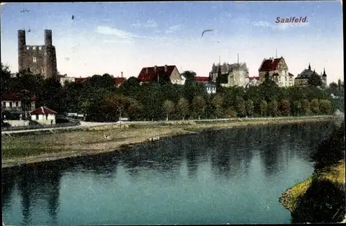 Ak Saalfeld an der Saale Thüringen, Teilansicht