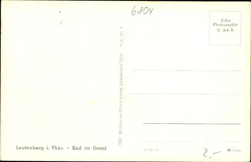 Ak Bad Leutenberg in Thüringen, Bad im Ilmtal