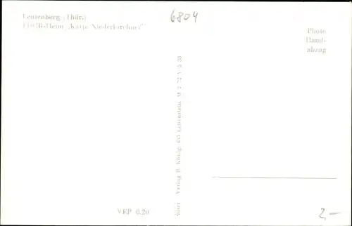 Ak Leutenberg in Thüringen, FDGB Erholungsheim Katja Niederkirchner