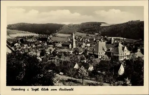 Ak Elsterberg an der Weißen Elster Vogtland, Panorama vom Stadtwald aus