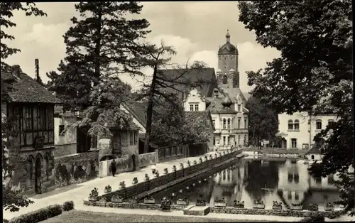 Ak Neustadt an der Orla, Gamsenteich mit Blick zur Kirche