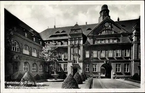 Ak Leipzig in Sachsen, Krankenhaus zu St. Georg, Partie im Hof