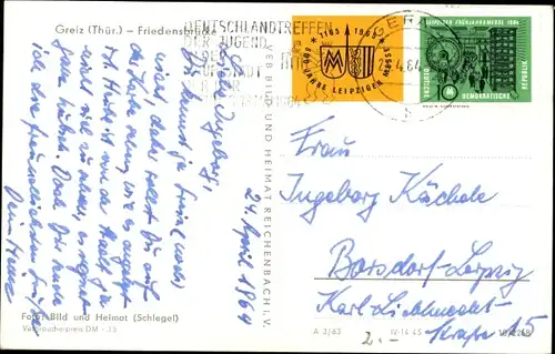 Ak Greiz im Vogtland, Friedensbrücke