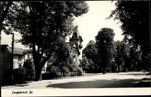 Ak Dresden Langebrück, Teilansicht, Straßenansicht