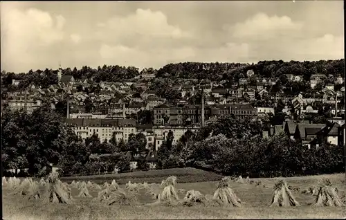 Ak Hohenstein Ernstthal in Sachsen, Ortsansicht mit Kirche, Strohgarben