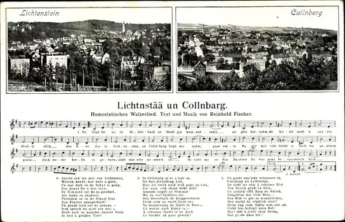 Lied Ak Lichtenstein Callnberg Sachsen, Panorama, Lied Lichtnstää un Collnberg, Reinhold Fischer