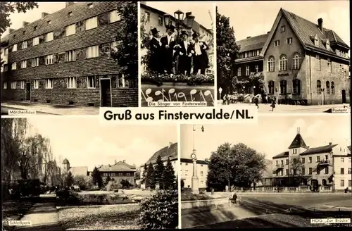 Ak Finsterwalde in der Niederlausitz, Post, HOG Zur Brücke, Schlosspark, Märchenhaus, Sänger