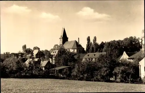 Ak Oberlungwitz in Sachsen, Ortsansicht mit Kirche