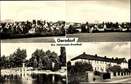 Ak Gersdorf in Sachsen, Feierabendheim Clara Zetkin, Hauptstraße, Panorama