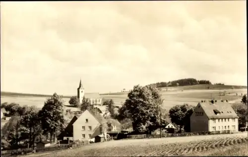 Ak Voigtsdorf Dorfchemnitz im Erzgebirge, Panorama, Kirche