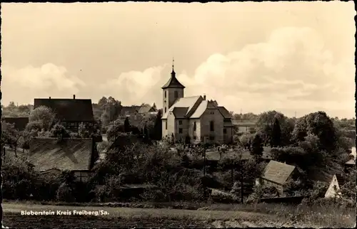 Ak Bieberstein Reinsberg in Sachsen, Blick zur Kirche