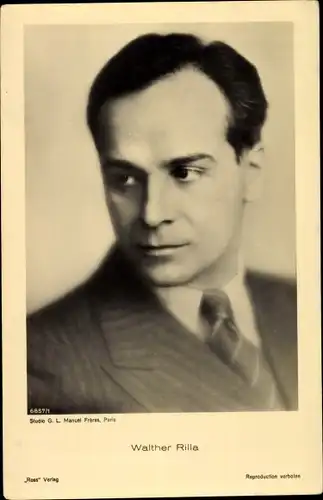 Ak Schauspieler Walther Rilla, Portrait, Ross Verlag 6857/1