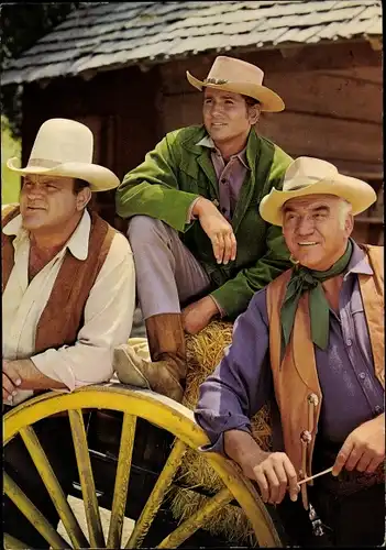 Ak Filmszene aus Bonanza, Ben, Hoss und Little Joe, Cowboys