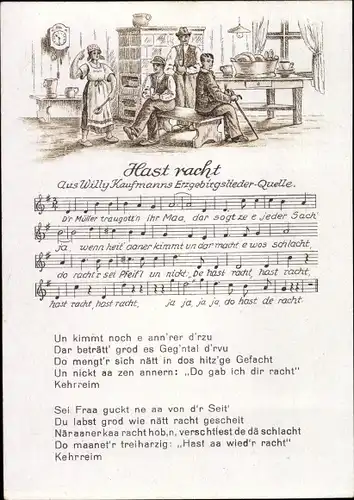 Lied Ak Willy Kaufmann, Hast racht, Erzgebirge