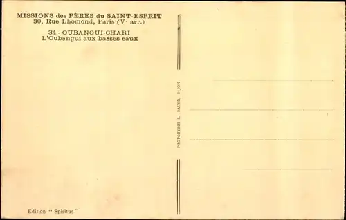Ak Oubangui Chari Ubangi Shari Zentralafrikanische Republik, L'Oubangui aux basses eaux