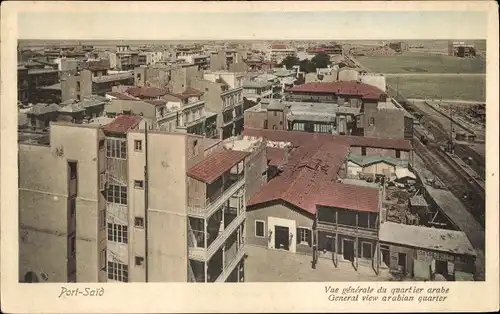 Ak Port Said Ägypten, Vue generale du quartier arabe