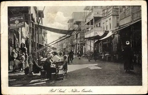 Ak Port Said Ägypten, Native Quartier