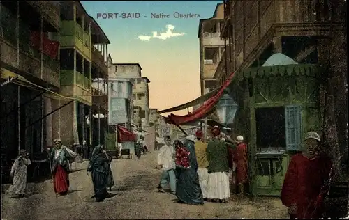 Ak Port Said Ägypten, Native Quarters