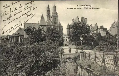 Ak Luxemburg Luxembourg, Entree en ville, Cote de Clausen