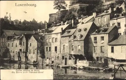 Ak Luxemburg, Vieilles maisons au Grund, Alte Häuser i.d. Unterstadt